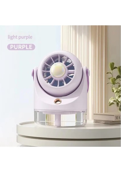 Sun USB Şarj Mini Elektrik Fan Deop Sprey Klima Fanı 3 Sınıf Klima Su Soğutma Fanı USB Tip: Hafif Mor (Yurt Dışından)