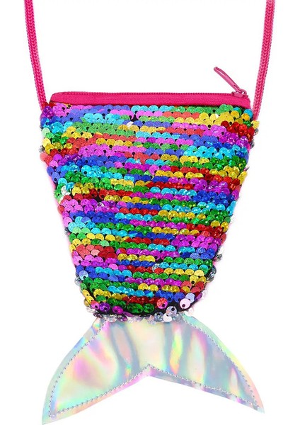 Güzel Parlak Deniz Kızı Kuyruk Pullu Kız Crossbody Çanta Çocuk Para Çantası Kadın Omuz Çantası Zarif Doğum Günü Hediyeleri Renk: 1pc Renkli (Yurt Dışından)