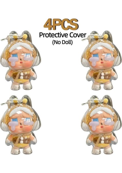 Crybaby Serisi Kutu Vinil Peluş Yüz Koruyucu Kasa Koruyucu Kapak 1/2/4pcs Için Şeffaf Koruyucu Kapak Toz Kasası: Kabuk-4pcs/boyut: Bebek Yok (Yurt Dışından)