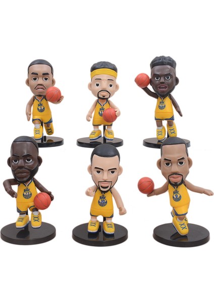 6 Golden State Warriors Nba Yıldızı El Modeli Süs Bebeklerinin Q Versiyonu (Yurt Dışından)