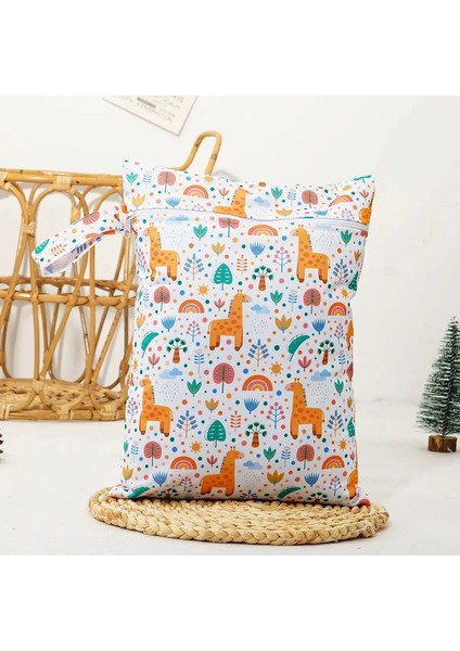 Bebek Çocuk Bezi Için 1 Adet Pul Islak Torbası Yeniden Kullanılabilir Su Geçirmez Bebek Bezi Çantası 28CMX36CM Renk: E (Yurt Dışından)