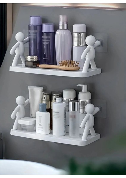 2 Adet Özel Raf Baharatlık - Makyaj Malzeme Rafı Kendinden Yapışkanlı Banyo Mutfak Organizer Raf