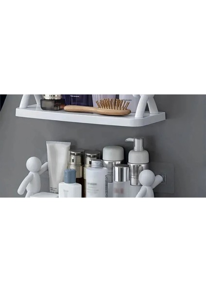 2 Adet Özel Raf Baharatlık - Makyaj Malzeme Rafı Kendinden Yapışkanlı Banyo Mutfak Organizer Raf