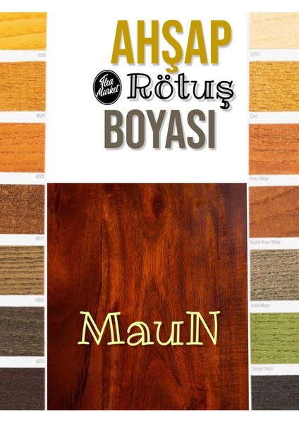 Ahşap Rötuş Boyası - Maun Renk - 25ML , Fırçalı Cam Şişede Mobilya Masa Sandalye Sehpa Çizik Onarıcı
