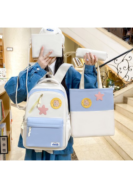 4 Parçalı Preppy Okul Çantası, Ilkokul ve Ortaokul Öğrencileri Için Sırt Çantası, Çok Bölmeli Sırt Çantası (Yurt Dışından) fiyatları