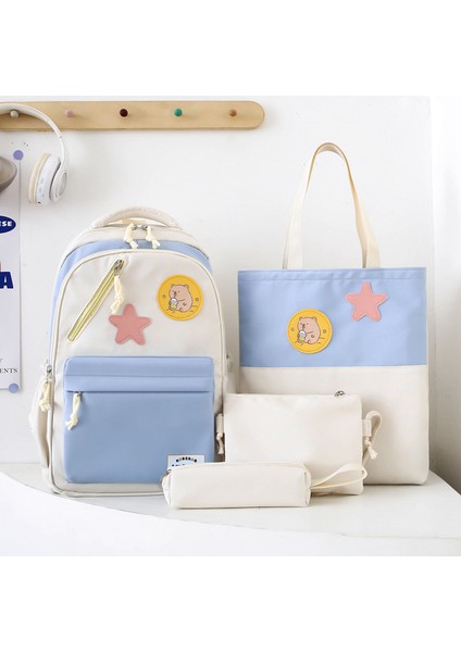 4 Parçalı Preppy Okul Çantası, Ilkokul ve Ortaokul Öğrencileri Için Sırt Çantası, Çok Bölmeli Sırt Çantası (Yurt Dışından) fırsatları