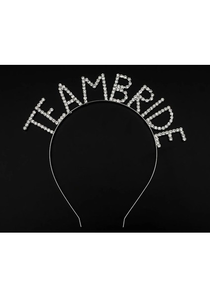 Kristal Taşlı Gümüş Renk Team Bride Gelin Tacı (5047)