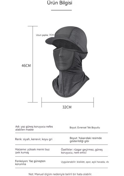 Luxıxı Yaz Güneş Koruyucu Maske Erkek Yaz Açık Güneş Gölgeleme Sürme Baş Kılıf Anti-Uv Buz Ipek Yüz Maskesi (Yurt Dışından) fiyatları