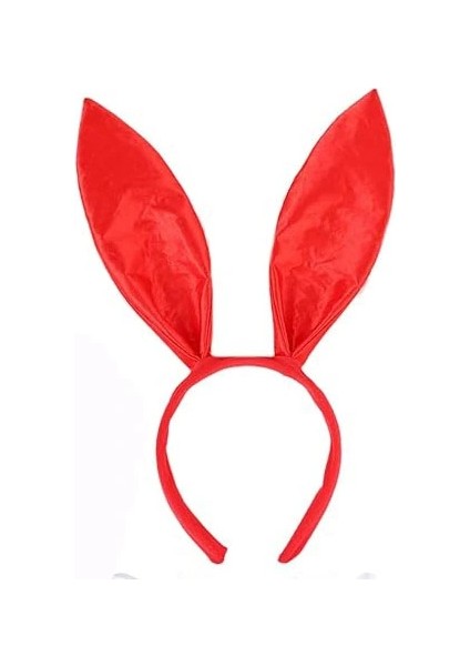 Kırmızı Renk Saten Kaplama Şekil Verilebilir Tavşan Kulak Taç 35X11 cm (5047) fiyatları
