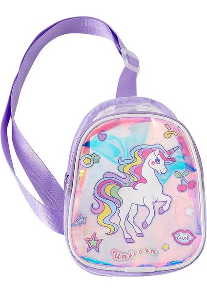 Kawaii Children Anaokulu Kızlar Için Karikatür Şeffaf Unicorn Göğüs Çantası Pvc Crossbody Çanta Sevimli Omuz Bagcolor: Yeşil (Yurt Dışından)