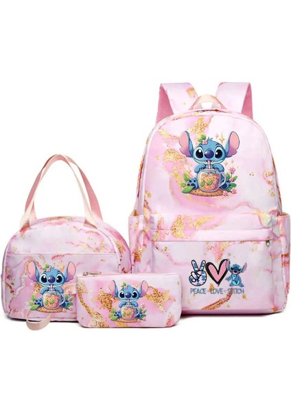 3pcs/set Lilo Dikiş Sırt Çantası Kız Çocuk Öğrencisi Genç Çocuk Rucksack Çocuklar Doğum Günü Hediyesi Kadınlar Rahat Okul Çantası Renk: Fotoğraf Rengi (Yurt Dışından)