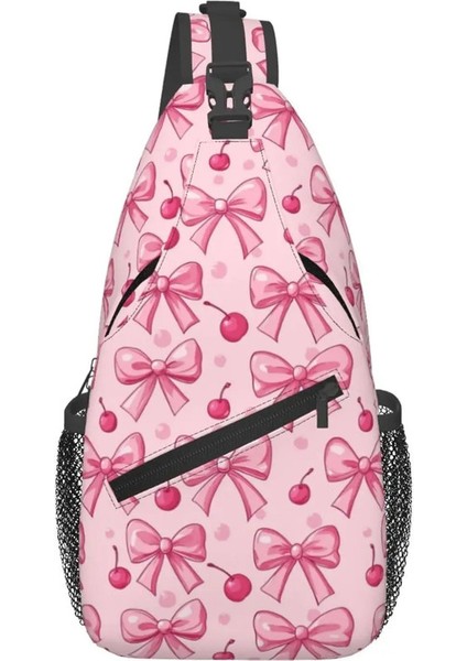 Sling Torbası Pembe Yaylar Kiraz Yürüyüşü Gündüz Çantası Crossbody Omuz Sırt Çantası Seyahat Göğüs Paketi Erkekler Womenolor: 7 (Yurt Dışından)