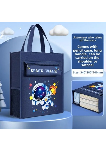 Yüksek Kaliteli Büyük Kapasiteli Tote Okul Çantası Capya Canvas A4 Dosya Çantası Beş Katmanlı Sanat Depolama Çantası Öğrenme Malzemeleri Ofis Rengi: Astronot (Yurt Dışından)