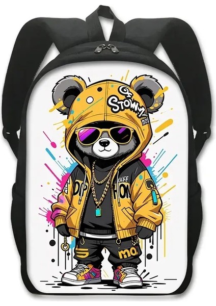Kawaii Grafiti Ayı Sırt Çantası Kadınlar Erkekler Gündelik Sırt Çantası Öğrenci Okul Çantaları Gündüz Çantası Hip Hop Seyahat Çantaları Kitap Çantası Renk: X16KABEARAI06CW (Yurt Dışından)
