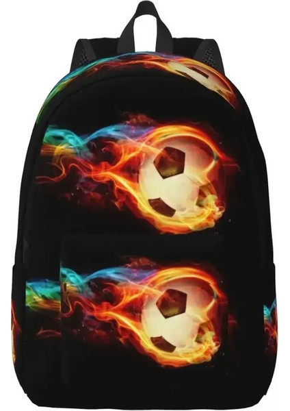 Futbol Ball Oyuncular Erkekler Için Tuval Sırt Çantası Kadınlara Dalı Okul Koleji Futbol Spor Fan Çantası Baskı Kitap Çantası Renk: 3/boyut: S-30X14X40CM (Yurt Dışından)