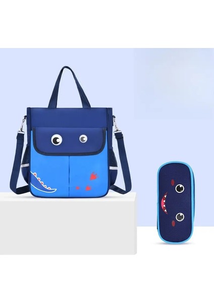 Ilköğretim Okul Ders Çantası El Crossbody Bag Ditoring Çantası Okul Sonrası Ditoring Çift Kullanımlı Çanta 1-3-6 Sınıf Renk: Koyu Mavi-A (Yurt Dışından)