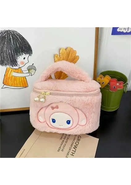 Ins Cartoon Sanrio Peluş El Çantası Sevimli Kız Kepçesi Değişim Depolama Çantası Taşınabilir Makyaj Çantası Yı Renk: Melodim (Yurt Dışından)