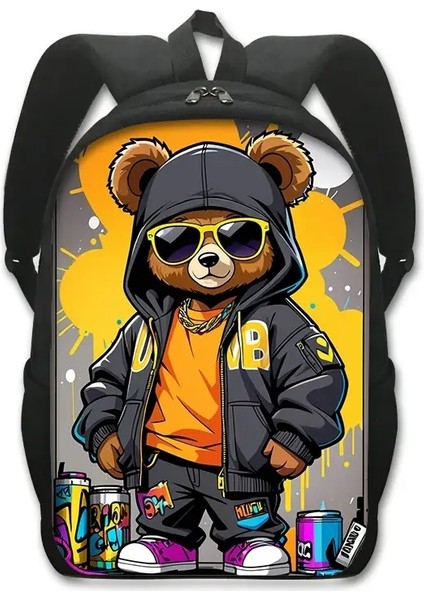 Kawaii Grafiti Ayı Sırt Çantası Kadınlar Erkekler Gündelik Sırt Çantası Öğrenci Okul Çantaları Için Gündüz Çantası Hip Hop Seyahat Çantaları Kitap Çantası Renk: X16KABEARAI04CW (Yurt Dışından)