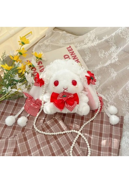 Y2K Koreli Kawaii Kedi Lolita Çanta Sevimli Pu Omuz Çantası Kızlar Şeffaf Cep Harajuku Crossbody Bag Kadın Moda Sırt Çantaları Renk: B-Kırmızı (Yurt Dışından)