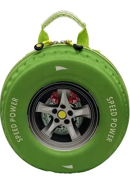 Güzel Çocuklar Küçük Sırt Çantası 3D Araba Lastik Çocukları Okul Çantası Eva Tekerlek Anaokulu Çanta Yaş 3-5 Erkek Kız Çocuk Kawaii Okul Çantası Renk: Yeşil (Yurt Dışından)