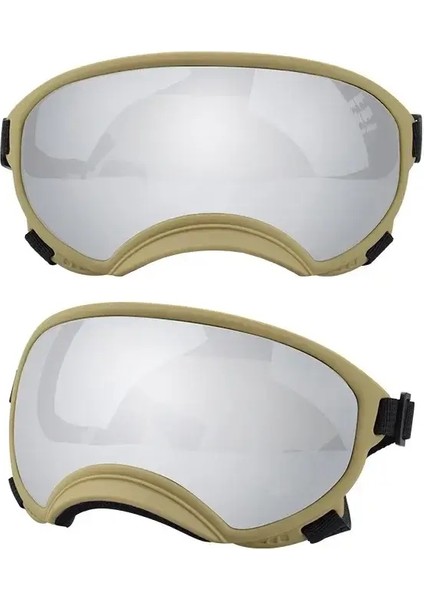 Atuban Köpek Gözlük Anti Uv Güçlü Etki Direnci Ayarlanabilir Elastik Köpek Gözlük Goggles Nefes Alabilir Pet Güneş Gözlüğü: Haki ve Gümüş/boyut: S (Yurt Dışından)