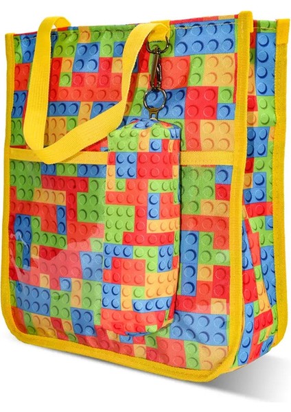 Sevimli Tote Okul Çantası Büyük Kapasiteli Depolama Çantası Baskılı Danışmanlık Çantası Okul Ofis Seyahat Yeniden Kullanılabilir Depolama El Çantası Renk: 4 (Yurt Dışından)