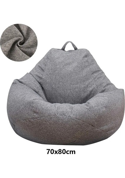 Tembel Kanepeler Kapak Büyük Fasulye Torbası Kapağı Dolgu Olmadan Rahat Açık Yatak Odası Tembel Koltuk Çantası Tatami Oturma Odası Fasulye: Gri 70X80CM (Yurt Dışından)