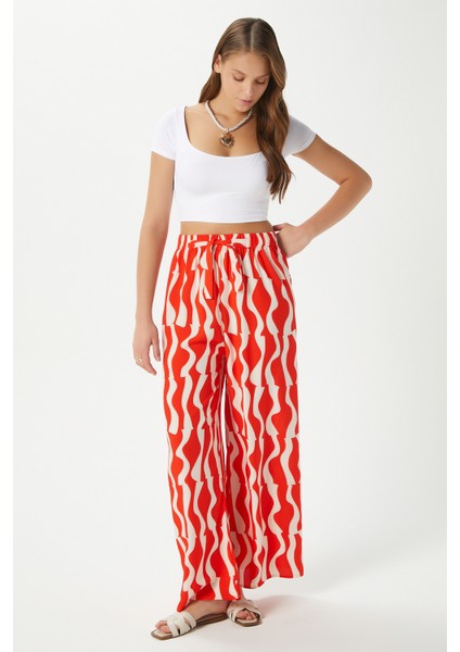 Kadın Jana Mercan Bel Lastikli %100 Viskon Yazlık Pantolon fiyatları