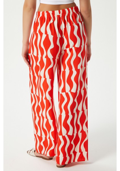 Kadın Jana Mercan Bel Lastikli %100 Viskon Yazlık Pantolon indirimleri