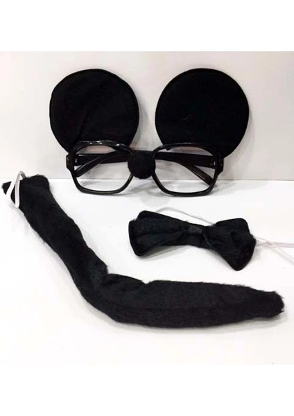 Mickey Mouse Gözlüğü Papyonu Kuyruğu Seti (5047)