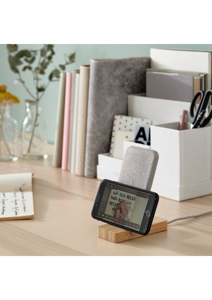 Nordmärke Şarj Standı 91 mm Bambu Kablosuz USB Bağlantılı Stand fiyatları