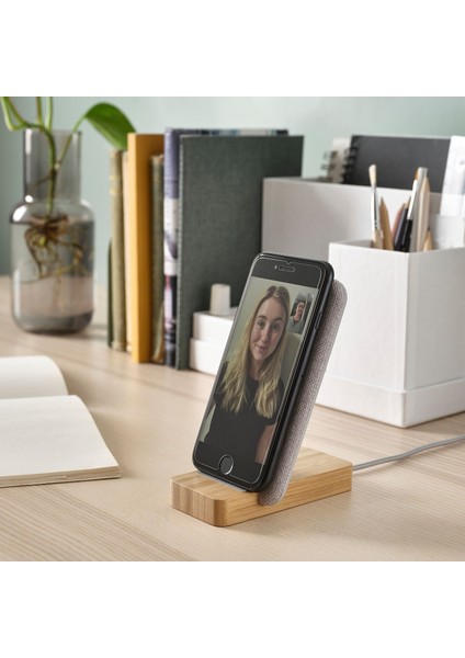 Nordmärke Şarj Standı 91 mm Bambu Kablosuz USB Bağlantılı Stand modelleri