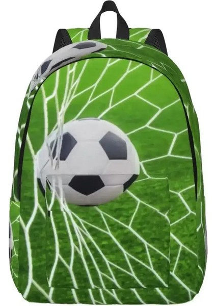 Futbol Topu Oyuncular Erkekler Için Tuval Sırt Çantası Kadınlara Dalı Okul Koleji Futbol Spor Fan Çantası Baskı Kitap Çantası Renk: 4/boyut: S-30X14X40CM (Yurt Dışından)