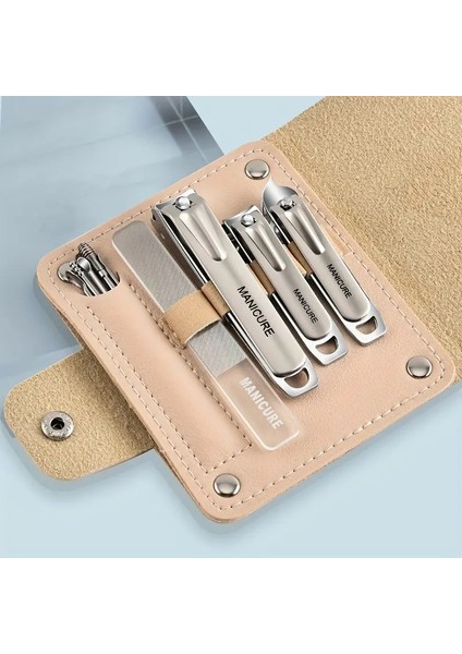Taşınabilir Tırnak Makas Seti Manikür Seti Pedikür Kiti Paslanmaz Çelik Çivi Clippers Aracı Seyahat Seyahat Bakımı Casecolor: Kahverengi (Yurt Dışından)
