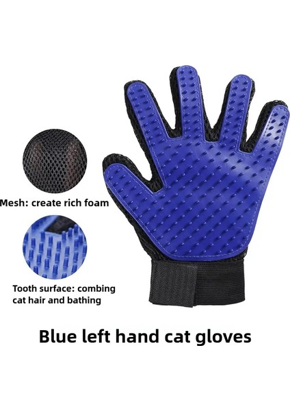 Yeni Silikon Kedi Saçları Eldivenleri Çıkarın Kauçuk Evcil Hayvan Güzelliği Temizleme Tımarlama Etkili Masaj Köpeği Tarak Yüzen Fırça Glovecolor: Sol Mavi 1 Adet (Yurt Dışından)