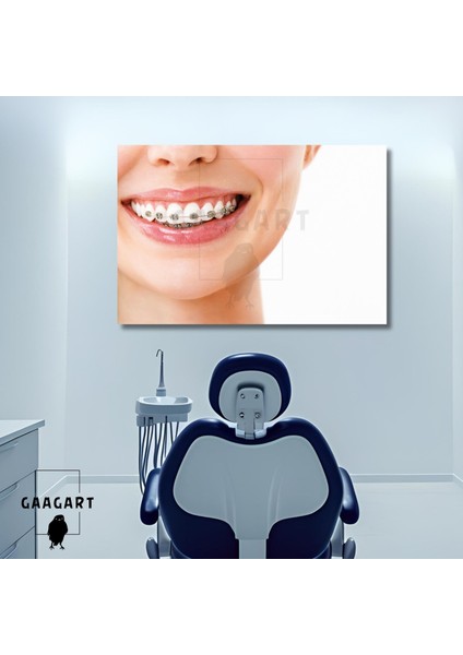 Tekli Yatay Kanvas Diş Poliklinik Tablosu Diş Teli