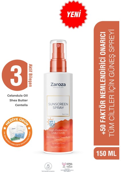 50 Spf+ Uva Uvb Güneş Koyucu Nemlendirici Cilt Losyonu (Calendula Oıl / Shea Butter / Centella)