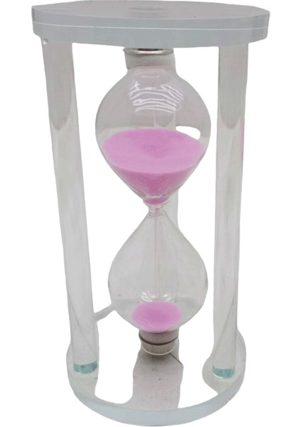 Büyük Cam Kum Saati Cam Standlı (5047)