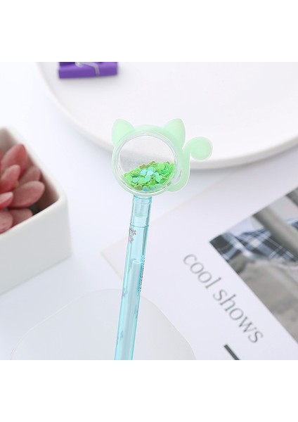 Tahlara Ins Yüksek Değerli Payetler Sevimli Kedi Öğrenci Kalem Yaratıcı Ofis Kırtasiye Su Bazlı Imza Kalemi (Yurt Dışından)