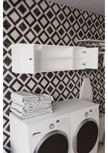 Loya 120 cm Banyo Dolabı Üst Modülü Beyaz