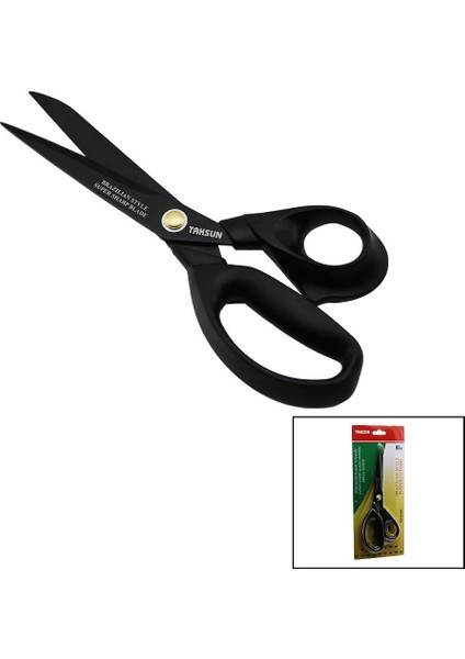 Brezilya Stili Terzi Makası Siyah - Yapışmaz Ergonomik Sap GL-606 91/4 (5047)