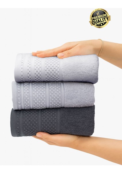 Softure 3’lü El Yüz Havlusu | Günlük Kullanım | 50X90 cm | Yumuşak, Dayanıklı | Bej Tonlar