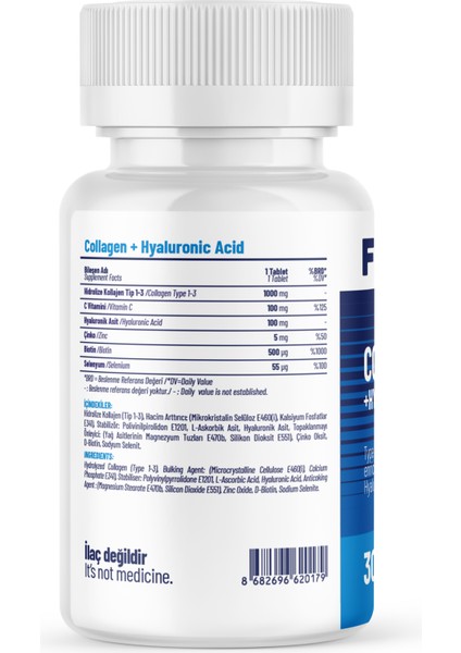Collagen+Hyaluronic Acid - 30 Tablet x 3 Adet fiyatları