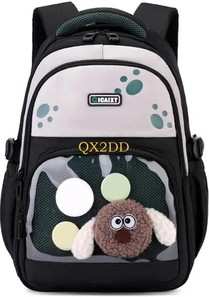 QX2D Kızlar Şeffaf Sırt Çantası Oxford Kumaş Okul Çantası Rahat Strtap Rengi: Siyah (Yurt Dışından)