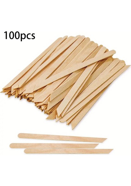Has Ahşap Balmumu Aplikatör Sopa Pürüzsüz Cilt Tedavisi-Ayrıntılı Tımar Için Alkolsüz 2'si Bir Arada Santimli Eğik Uç: 100 Pcs (Yurt Dışından)
