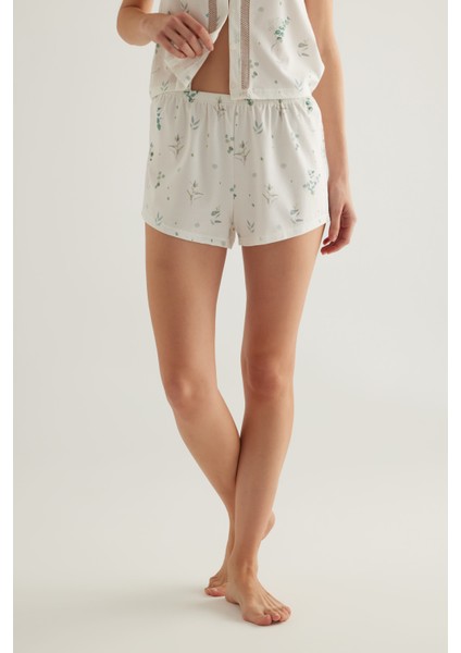 Kadın Pamuklu Şort Pijama Altı