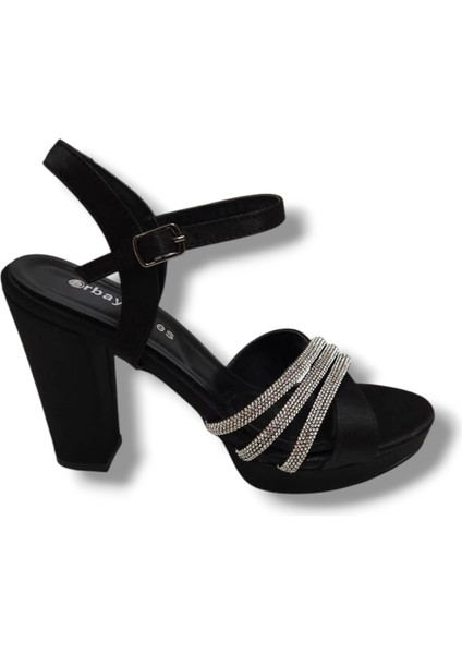 383-25 Saten Taşlı Yüksek Topuk Kadın Sandalet fiyatları