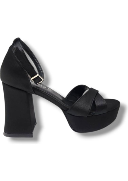 787-25 Saten Çapraz Bant Kalın TOPUK(10CM) Anatomik Kadın Sandalet fiyatları