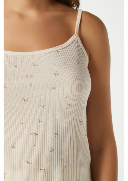 Kadın June Askılı Tereyağ Sarısı Minik Çiçekli Alt Üst Pijama Takımı fiyatları