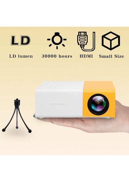 YG300 Mini Projeksiyon Makinesi - 1080P Hdmı/usb Bağlantılı Taşınabilir Ev Sinema Sistemi (Yurt Dışından) fiyatları